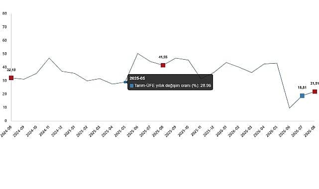Tarım ÜFE'de Yıllık %21,91 Artış